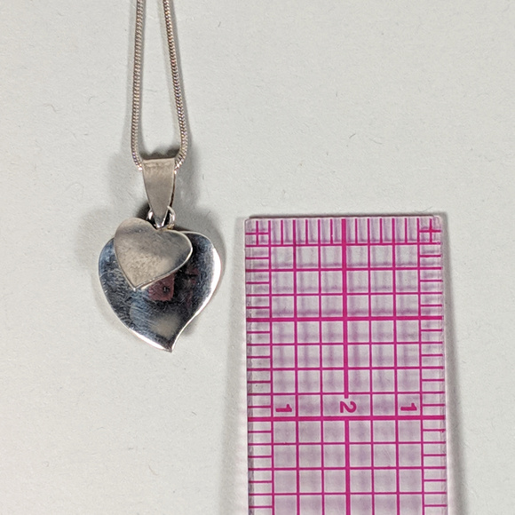 HEARTS Double Love 925 Sterling Silver Necklace - Picture 8 of 8